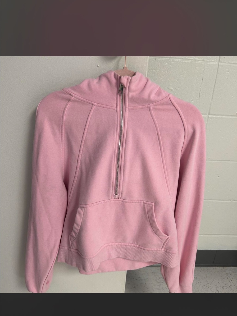 Light Pink Half-Zip Pullover Hoodie